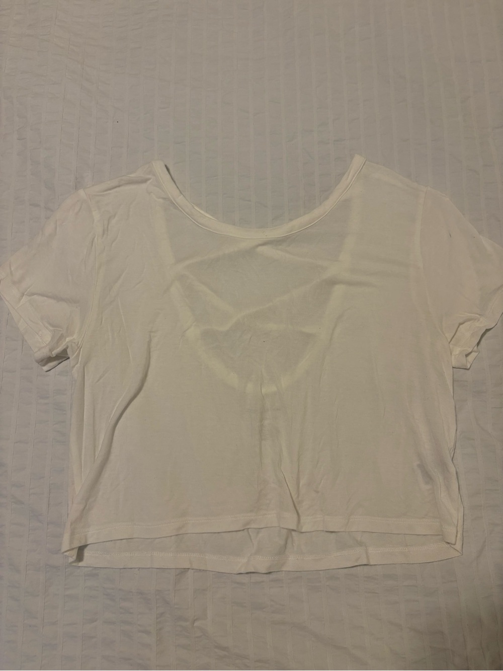 American Eagle Outfitters White Crop Scoop Neck Tee